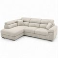 Divano angolare beige a 3 posti con chaise longue sinistra in bouclé, 280 x 160 x 88 cm
